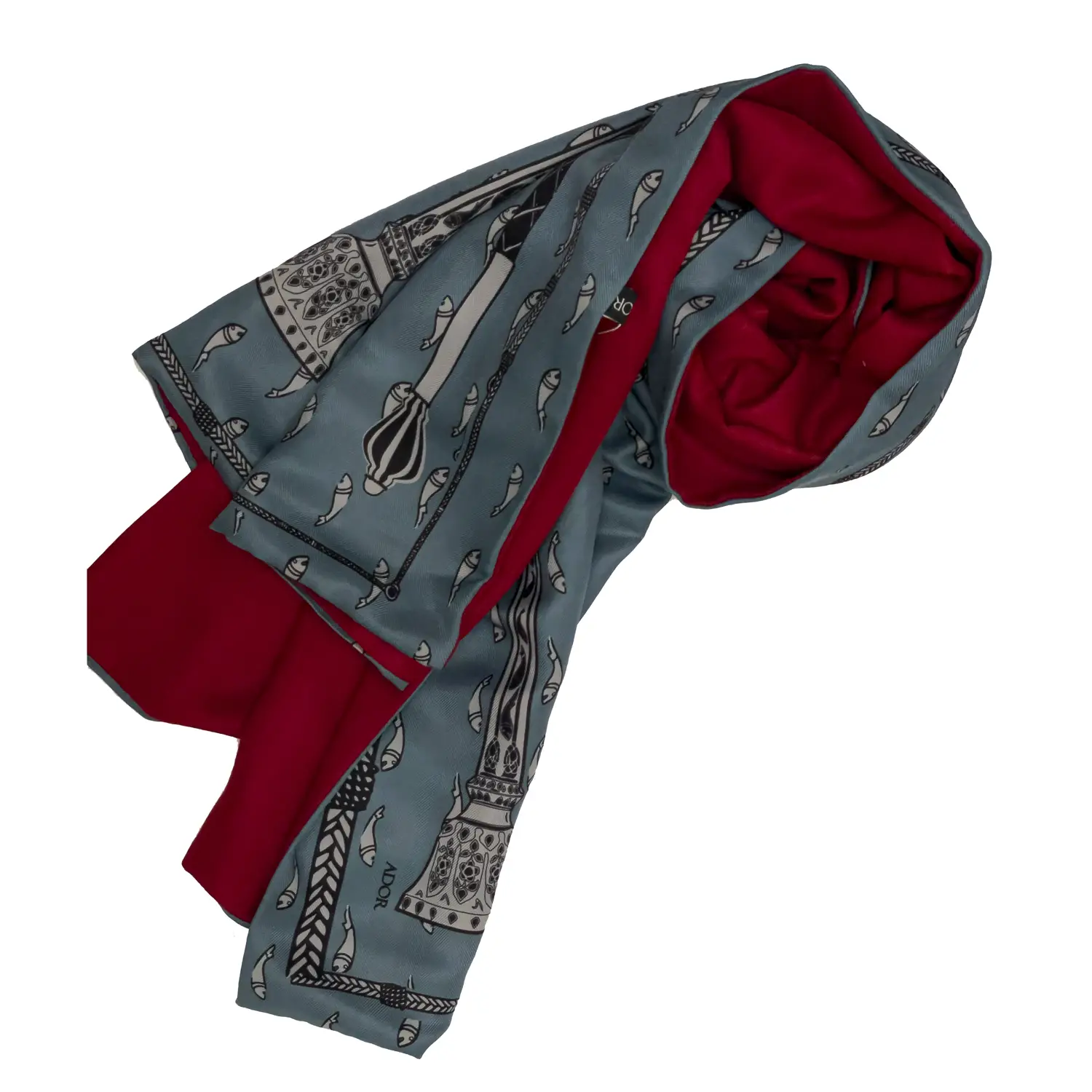 شال دورو زمرد آبی قرمز - Image 2