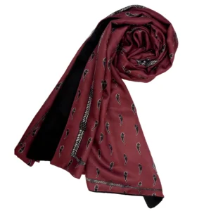 شال دورو زمرد زرشکی مشکی